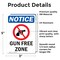 Signmission Gun Free Zone Sign With Symbol, 3.5 in W x Rectangle, Vinyl Decal OS-2PACK-NS-D-35-V-13178 - alternate 5